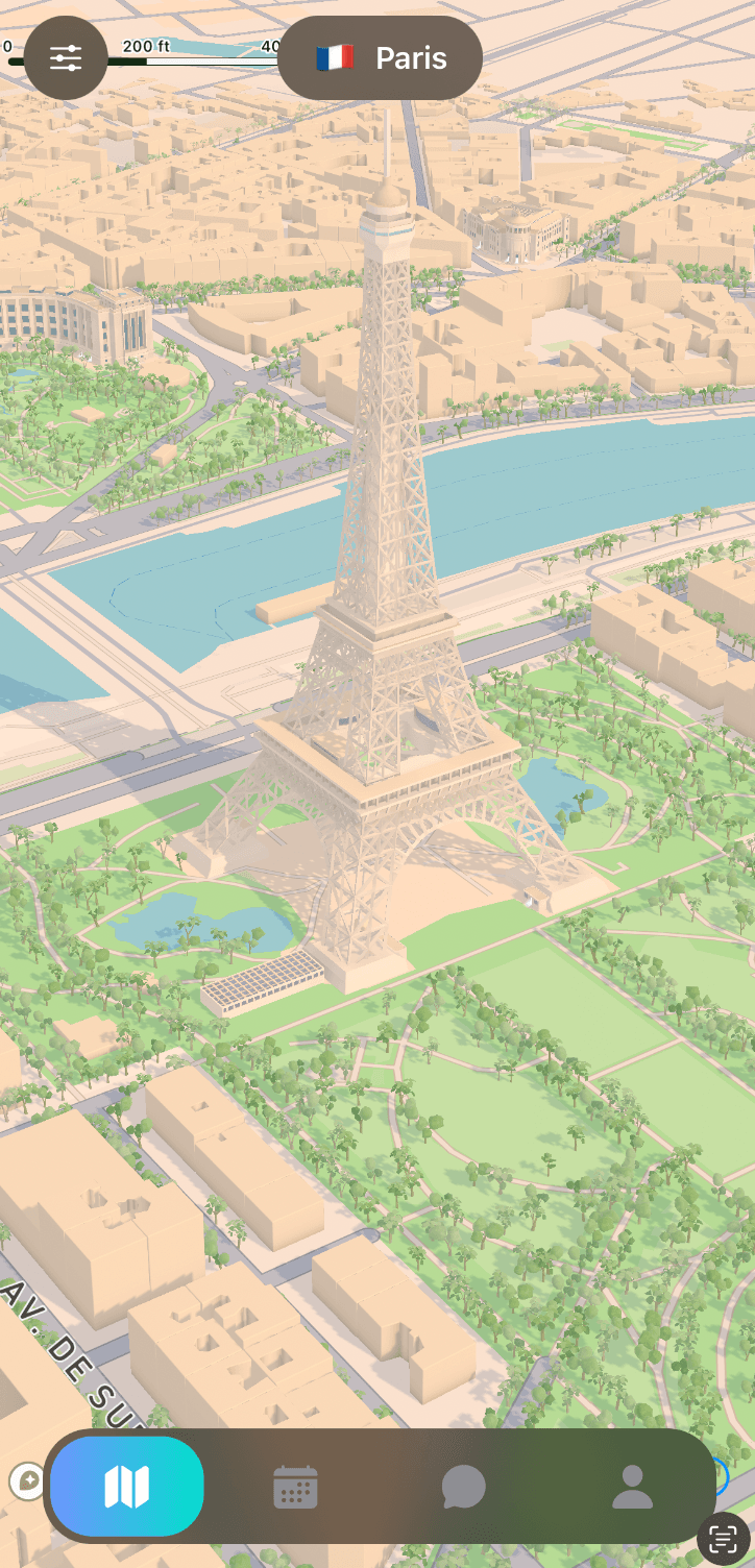 City map view in the Abroad app